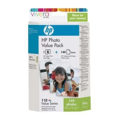 Tonery Náplně Inkoustová cartridge HP CB304xx + HP Advance Photo Paper, Q8898AE, No. 110, 140