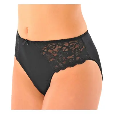 Sada 2 klasických kalhotek Avila zn. Confidence Lingerie® ze saténového úpletu s krajkou