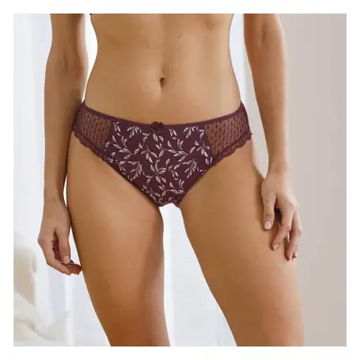 Sada 4 kalhotek midi Tropea zn. Confidence Lingerie®, jednobarevné + s potiskem listů