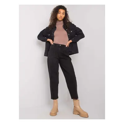 ČERNÉ DÁMSKÉ VOLNÉ MOM JEANS MR-SP-5116-1.29-BLACK