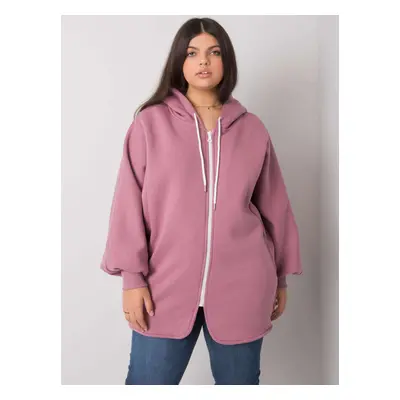 Růžová basic mikina Ella se zapínáním na zip -RV-BL-7282.22P-pink