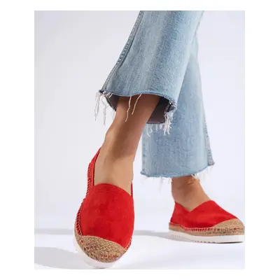 CIHLOVÉ KLASICKÉ KOŽENÉ ESPADRILKY NA PLATFORMĚ GM0102R