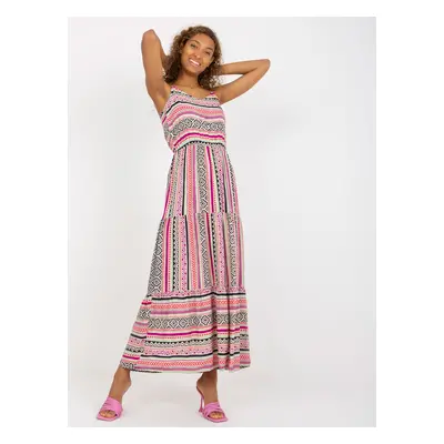 Barevné vzorované maxi šaty -D73781M30313A-multicolor