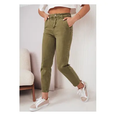 KHAKI ROVNÉ KALHOTY MOM FIT FINN UY1594