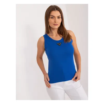 Modrý žebrovaný basic top DHJ-TP-8962.20-cobalt