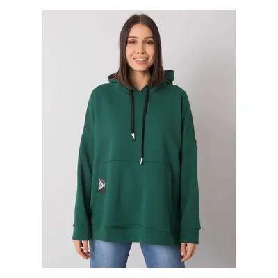 Zelená oversize mikina Josefina s klokaní kapsou -RV-BL-7163.87-green