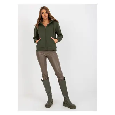 Khaki mikina na zip -CT-BL-F-621087.09-khaki