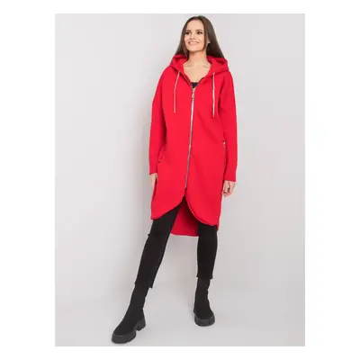 Červená dámská dlouhá mikina na zip RV-BL-5775.17X-red