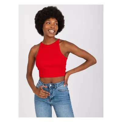 ČERVENÝ ŽEBROVANÝ CROP TOP MARGO -RV-TP-7685.74-RED