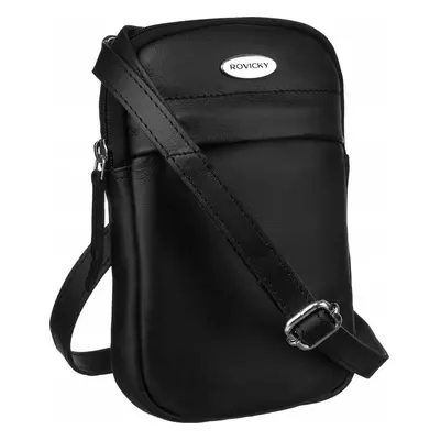 Rovicky černá kožená malá crossbody kabelka R-403-23-NS