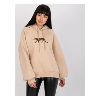 BÉŽOVÁ DÁMSKÁ MIKINA S TYGREM EM-BL-651.99-BEIGE