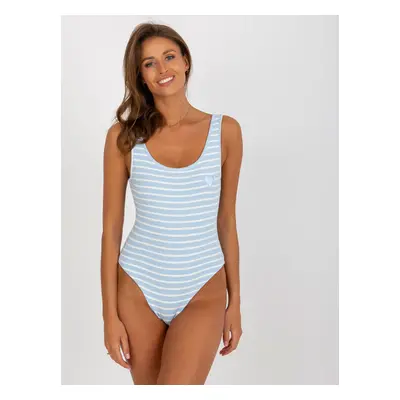 Pruhované letní body se srdcem - světle modrá/bílá -NM-BO-L55339.28light blue