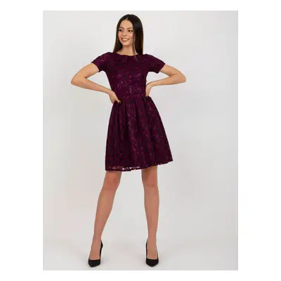 Fuchsiové krajkové šaty -LK-SK-509280-1.31X-dark purple