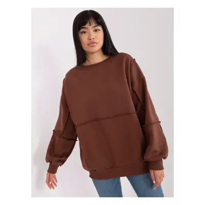 Hnědá basic mikina bez kapuce -EM-BL-763.00P-brown