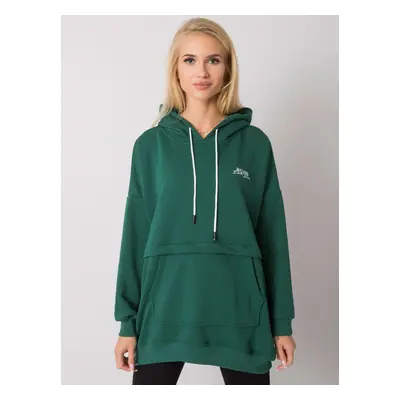 Tmavě zelená oversize mikina RV-BL-7095.30P-dark green