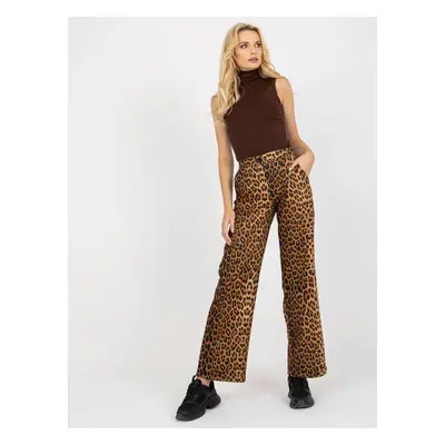 Rozšířené kalhoty s leopardím designem LK-SP-509052.41-animal pattern