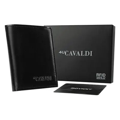 CAVALDI ČERNÁ PÁNSKÁ PENĚŽENKA Z KŮŽE B030 0800-BS-RFID BLACK