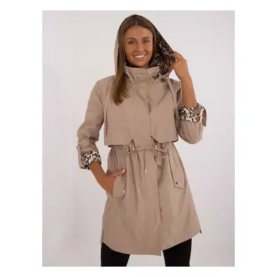 DÁMSKÁ BÉŽOVÁ PŘECHODOVÁ PARKA MBM-KR-FH-117.80-BEIGE