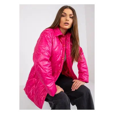 Fuchsiová prošívaná lesklá bunda Kelly -RV-KR-003.00P-fuchsia pink