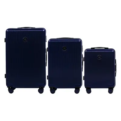 Tmavě modrá sada cestovních kufrů WINGS PRIME - PC AFRICAN EAGLE PC565, Set of 3 suitcases (L,M,