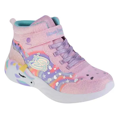 Světle růžové svítící kotníkové tenisky Skechers Lighted Unicorn Dreams Magical Dreamer 302332L-