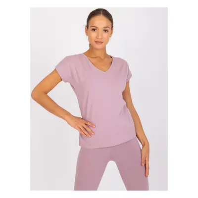 PUDROVÉ BASIC TRIČKO ARLETTE "V" VÝSTŘIHEM AP-TS-A-004-POWDER PINK