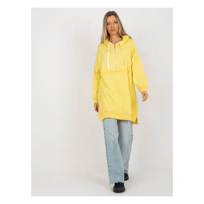 Žlutá bavlněná oversize mikina se zipem FA-BL-8105.38P-yellow