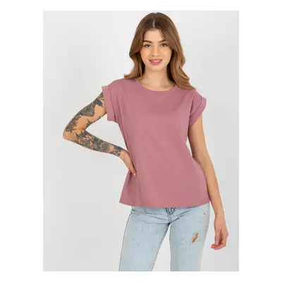 Tmavě růžové dámské basic tričko RV-TS-4833.52-dark pink