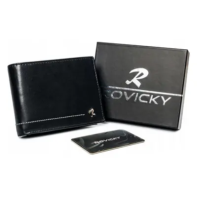 ROVICKY ČERNÁ ELEGANTNÍ PENĚŽENKA S LOGEM L240 N992-CMC