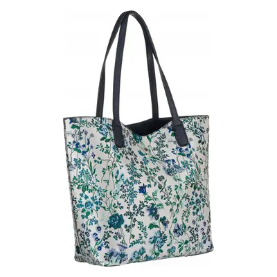 David Jones Bílo-modrá shopper kabelka s květinovým potiskem [DH] G-23124