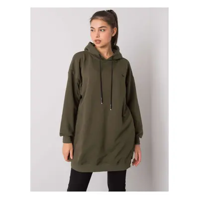 KHAKI DÁMSKÁ DLOUHÁ MIKINA S KAPUCÍ RV-BL-7097.26-KHAKI