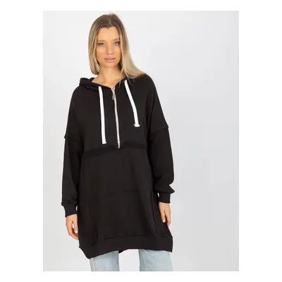 Černá bavlněná oversize mikina se zipem FA-BL-8105.38P-black