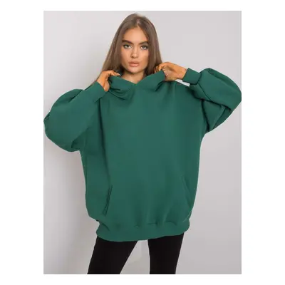 Zelená oversize mikina bez potisku RV-BL-6989.37X-green