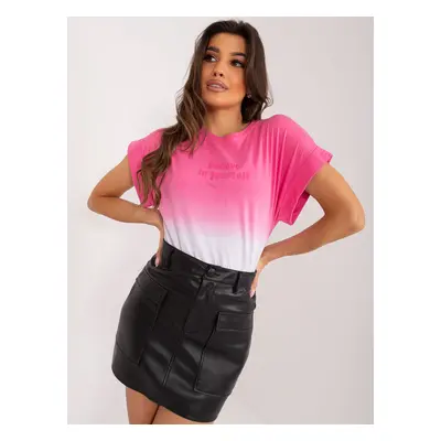 Tmavě růžové tričko s ombre efektem -NM-TS-NG23070.76-pink