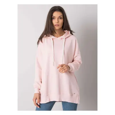 Světle růžová dámská mikina s kapucí RV-BL-7190.38X-light pink