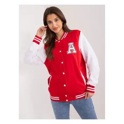 Červeno-bílá baseballová mikina RV-BL-7670.31-red-white