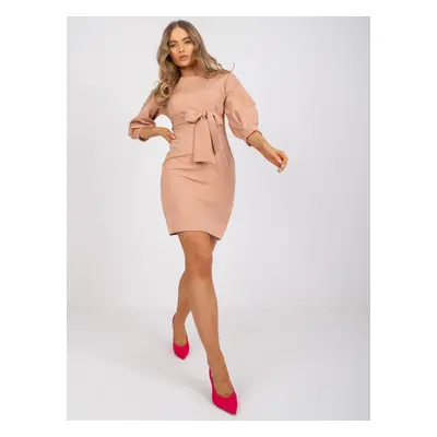 Béžové elegantní mini šaty -LK-SK-508837.71P-beige