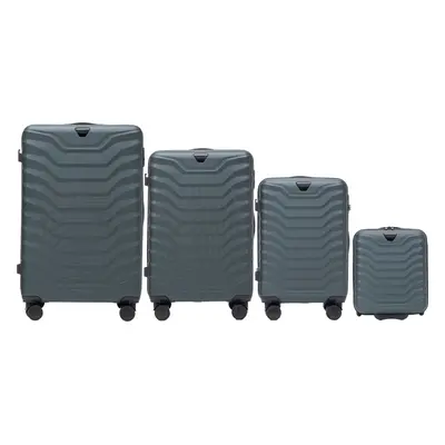 Tmavě zelená 4dílná PEAFOWL PEA01, Set of 4 suitcases (L,M,S,XXS) Wings, Dark Green