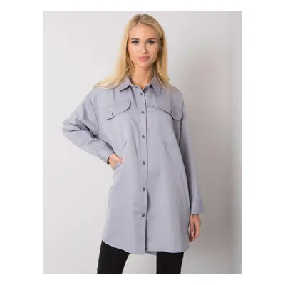 Šedá dámská oversize košile EM-KS-678-1.09-gray