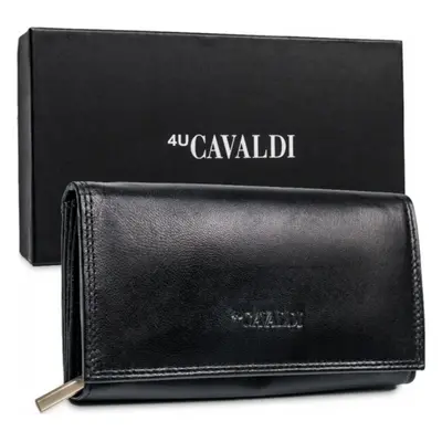 4U CAVALDI ČERNÁ KOŽENÁ PENĚŽENKA S RFID M820 RD-07-GCL