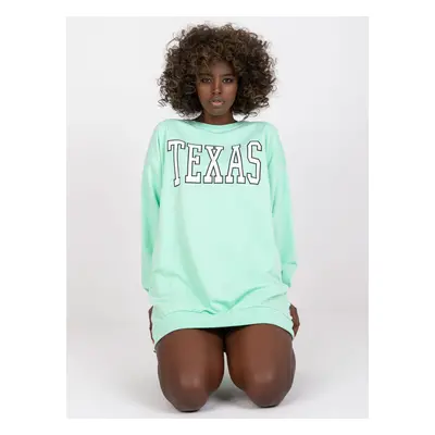 MINTOVÁ MIKINA POPPY S NÁPISEM "TEXAS" -EM-BL-719.36-MINT