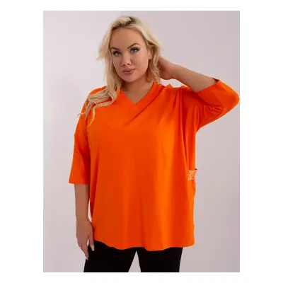 Oranžové volné tričko s kapsami RV-BZ-7783.99-orange