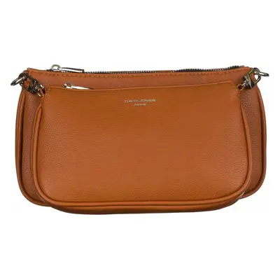 David Jones světle hnědá dvoukomorová crossbody kabelka CM6490 COGNAC