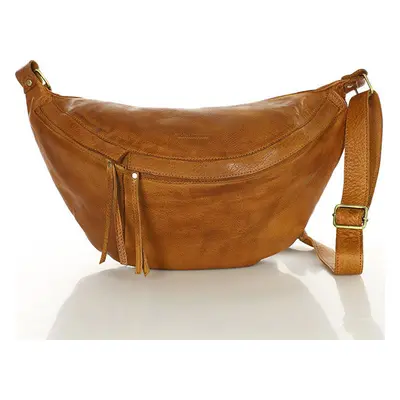 MARCO MAZZINI CAMEL KOŽENÁ CROSSBODY TAŠKA/LEDVINKA (VS6D)