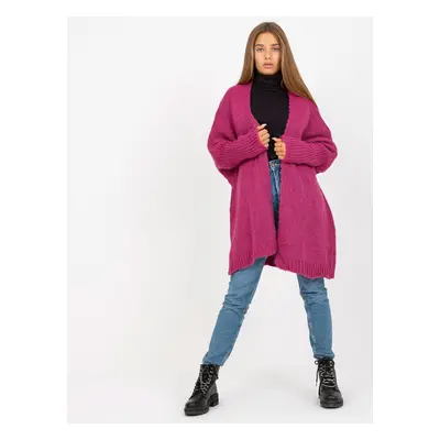 Fuchsiový kardigan s nápisem na zádech TW-SW-BI-M2201.87-fuchsia pink