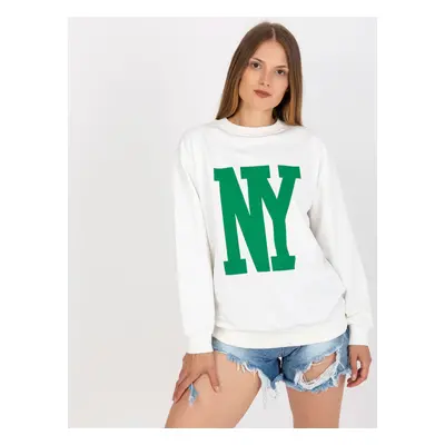 Bílá mikina bez kapuce NY FA-BL-7950.64-white