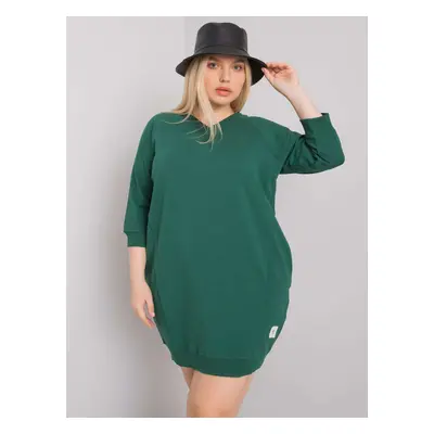 Tmavě zelené dámské mikinové šaty RV-SK-6847.59P-green