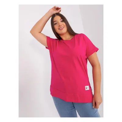 Tmavě růžové jednobarevné triko RV-BZ-8928.89P-fuchsia