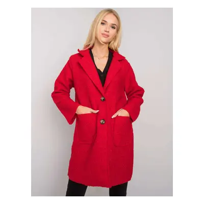 Červený dámský elegantní kabát TW-PL-BI-21717.40P-red