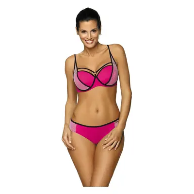 Tmavě růžové bikiny s černými lemy Charlotte Razzberry M-495 (10)